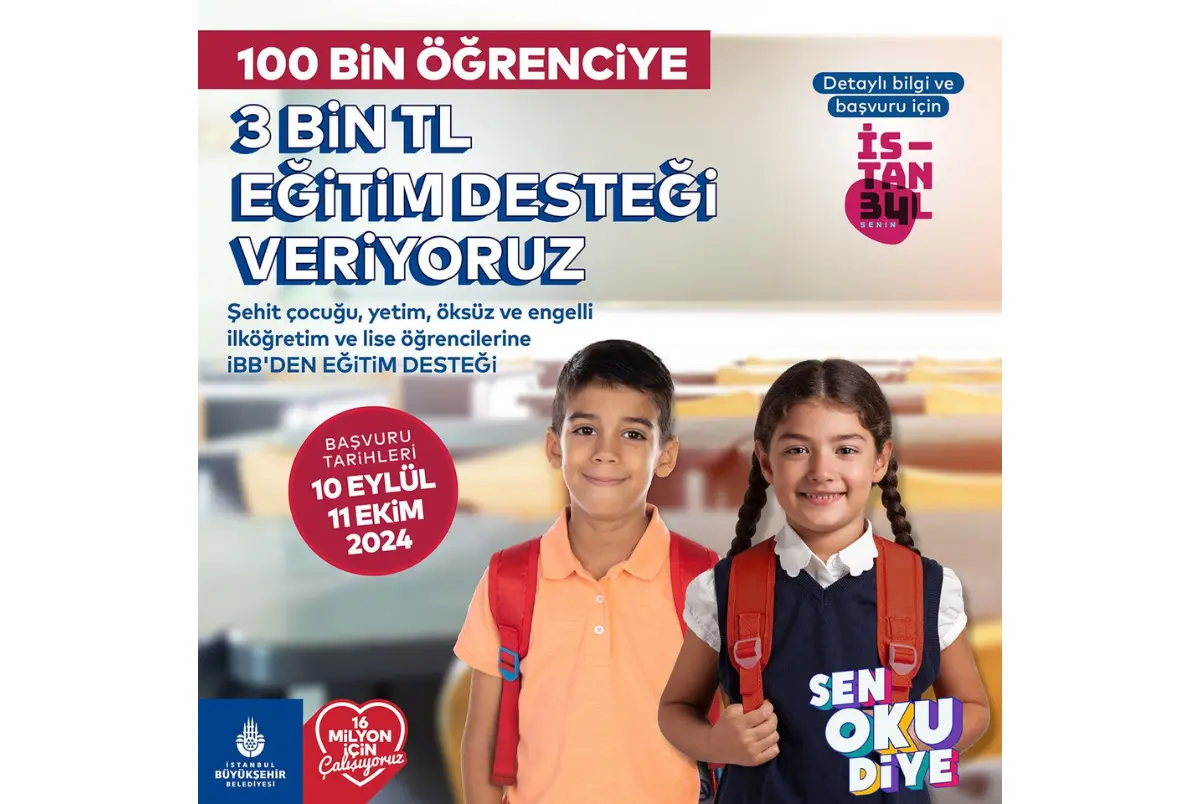 “Sen Oku Diye” Eğitim Desteği Başvuruları Başladı