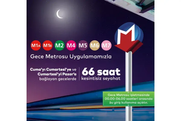 İstanbul Gece Metrosu Uygulaması Devam Ediyor